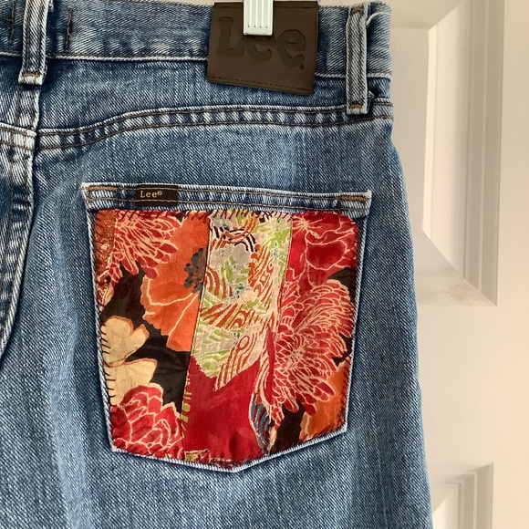 Vintage Up Cycled Lee Jeans Size 32 x 30 - Picture 6 of 8